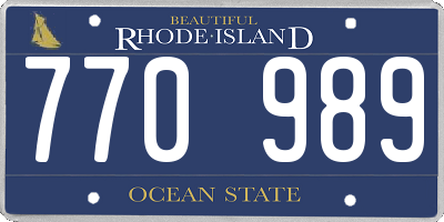 RI license plate 770989
