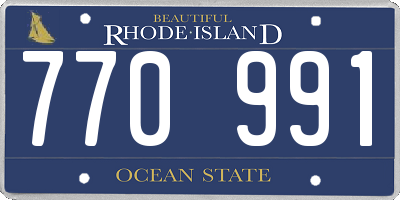 RI license plate 770991