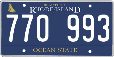 RI license plate 770993