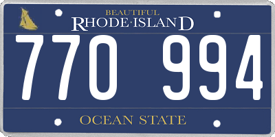 RI license plate 770994