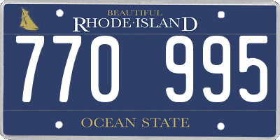 RI license plate 770995