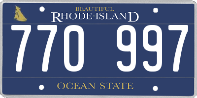 RI license plate 770997