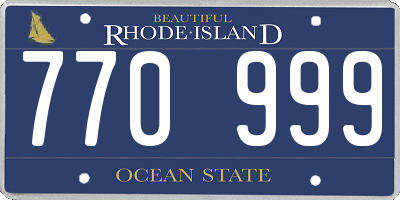 RI license plate 770999