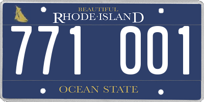 RI license plate 771001