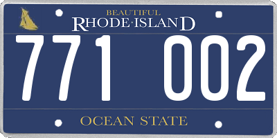 RI license plate 771002
