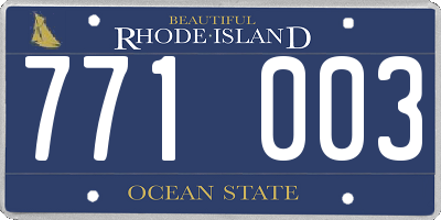 RI license plate 771003