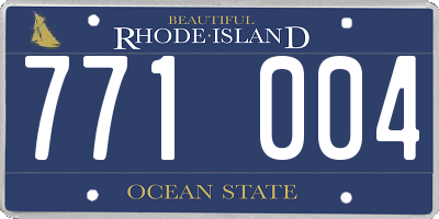 RI license plate 771004