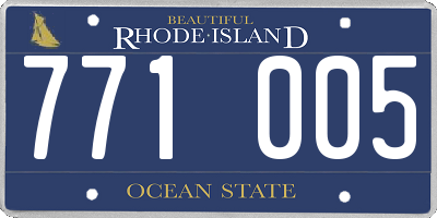 RI license plate 771005