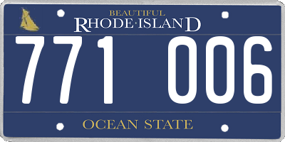 RI license plate 771006