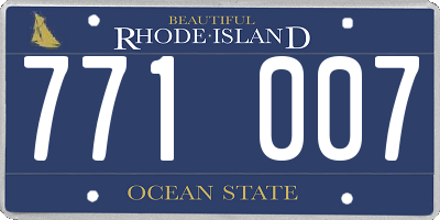 RI license plate 771007