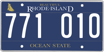 RI license plate 771010