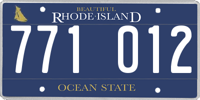 RI license plate 771012