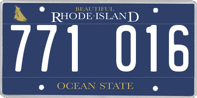 RI license plate 771016