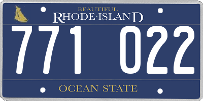 RI license plate 771022