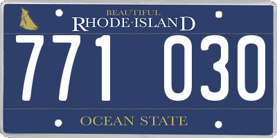RI license plate 771030