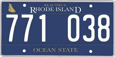 RI license plate 771038