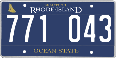 RI license plate 771043
