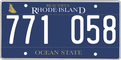 RI license plate 771058