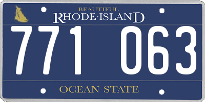 RI license plate 771063