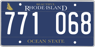 RI license plate 771068