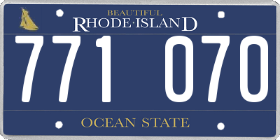 RI license plate 771070