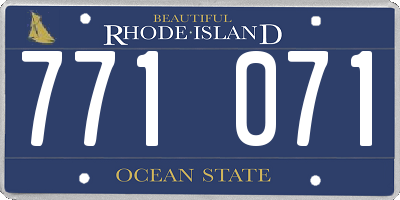 RI license plate 771071