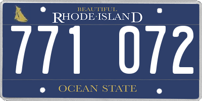 RI license plate 771072