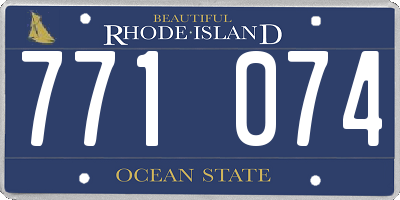 RI license plate 771074