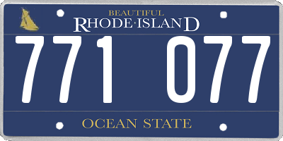 RI license plate 771077