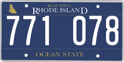 RI license plate 771078