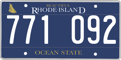 RI license plate 771092