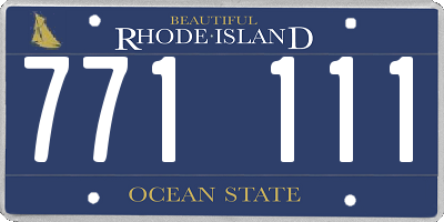 RI license plate 771111