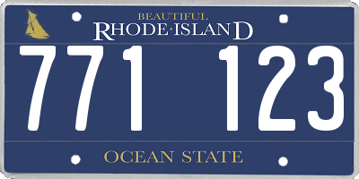 RI license plate 771123