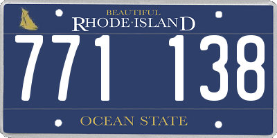 RI license plate 771138