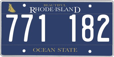 RI license plate 771182