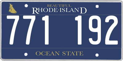 RI license plate 771192