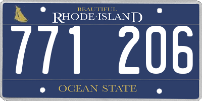 RI license plate 771206