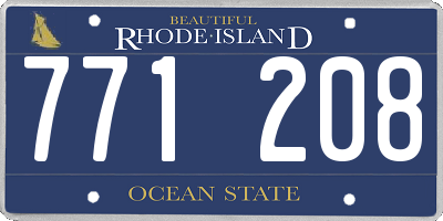RI license plate 771208