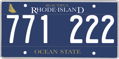 RI license plate 771222
