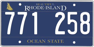 RI license plate 771258