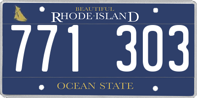 RI license plate 771303