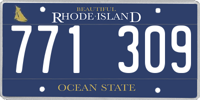 RI license plate 771309