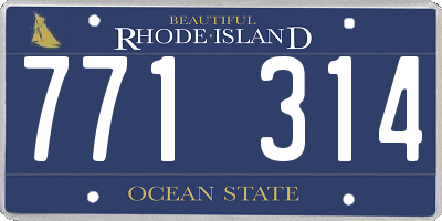 RI license plate 771314