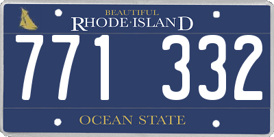 RI license plate 771332