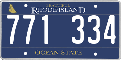 RI license plate 771334