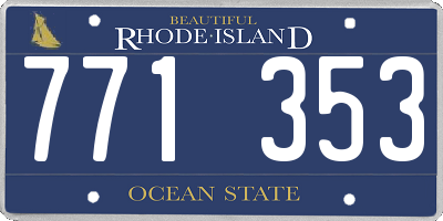 RI license plate 771353