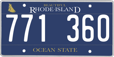 RI license plate 771360