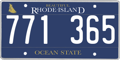 RI license plate 771365