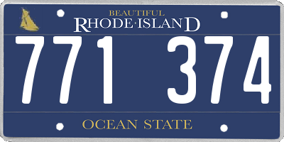RI license plate 771374