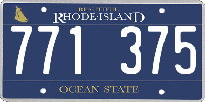 RI license plate 771375